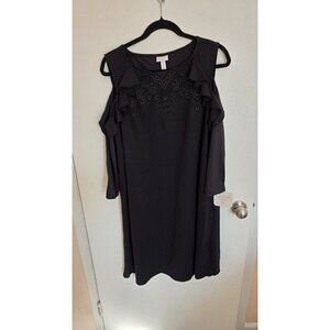 Isabel Maternity Dress Black Cold Shoulder Medium Whimsigoth Witchy Vampire NWT